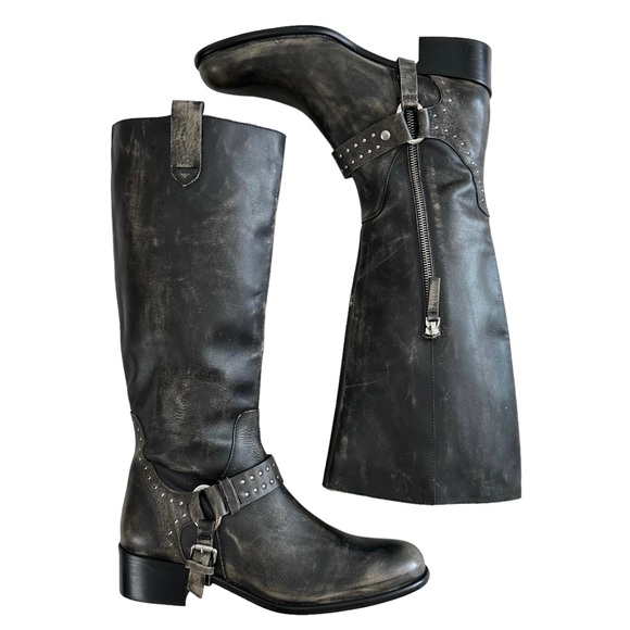 Zara Leather Boots with Rivets-Limited Edition Women's Size 39/US 8 - Picture 7 of 16